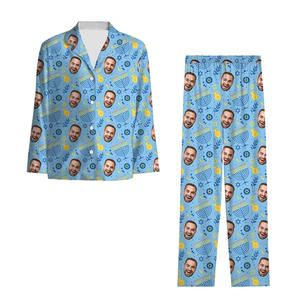 Set Pigiama da <span class=keywords><strong>Donna</strong></span> Personalizzato Stampa su Richiesta Novità Intimo da Notte Pigiama da <span class=keywords><strong>Donna</strong></span> Completamente Stampato a Maniche Lunghe Set da Notte Femminile Carino - Product Image 4