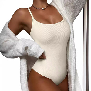 Body sexy sans manches cambriolé Slim Lady Backless Stretch Solid Color Playsuit Skinny Tops - Product Image 4