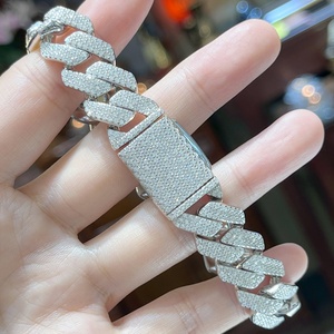 Best Quality Bracelet Moissanite Jewelry 10mm Cuban Link Chain Moissanite Bracelet for <b>Men</b> & Women - Product Image 4