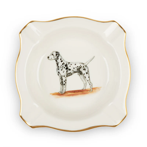 Cenicero dálmata pintado a mano Vintage <span class=keywords><strong>Abercrombie</strong></span> & Fitch con borde dorado - Product Image 1