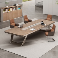 Table rectangulaire en MDF pour bureau de formation et de conférence, design moderne et épuré, pieds en fer, avec boîte de rangement pour câbles, et chaise assortie - Nouveauté très demandée