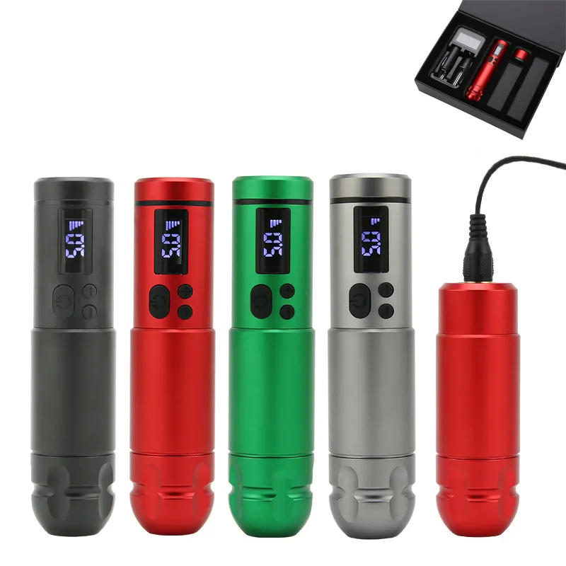 Máquina de tatuaje rotativa de tatuaje con batería inalámbrica OEM con RCA proporciona pluma de máquina de tatuaje de Motor sin núcleo de 1800mAh