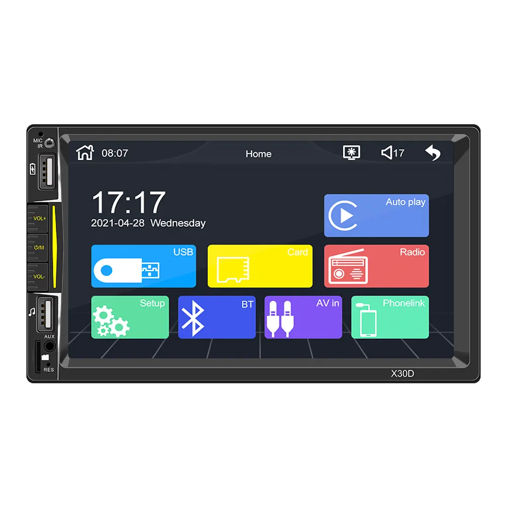 Schermo da 7 ''Touch Car Radio MP5 Player Support Real Apple Carplay per Iphone HD Video Play telecamera retromarcia USB AUX