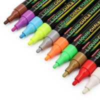 Marqueur à craie liquide Mobee P-566C 12 couleurs Prix d'usine Stylo à fenêtre Stylos à craie liquide effaçables pour tableau d'écriture LED