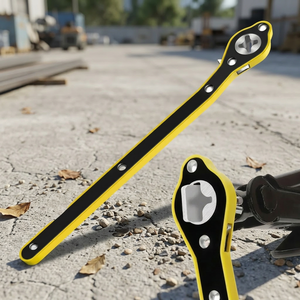 Chiave a cricchetto gialla in lega di alluminio per ruote, con impugnatura, metrica, kit di emergenza per auto, moto, SUV - Product Image 5