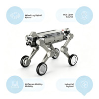 Robot chien quadrupède industriel certifié CE à roues, tout-terrain, pour inspection, avec IA, pour développement secondaire, comprenant boîte de vitesses, pompe et roulement