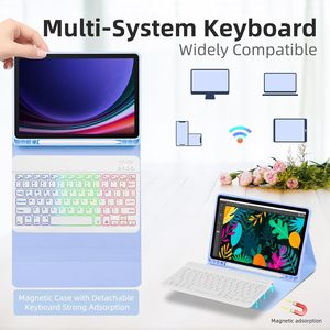 Custodia per Tablet OEM/ODM con Tastiera Retroilluminata Bluetooth in PU per <span class=keywords><strong>Samsung</strong></span> <span class=keywords><strong>Galaxy</strong></span> <span class=keywords><strong>Tab</strong></span> S7 / <span class=keywords><strong>S8</strong></span> / S9 / S9 FE 11 Pollici - Product Image 4