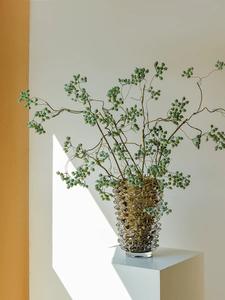 Rylava प्रकाश लक्जरी हस्तनिर्मित कला कॉफी रंग त्रिभुज प्राइसम कांटा डिजाइन ग्लास वेस - Product Image 6