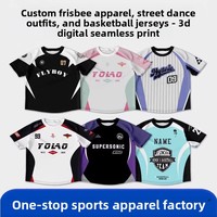 Jersey Golf Disc Sublimasi Custom Grosir, Lengan Pendek, Cetak Digital 3D, Unisex, Seragam Acara Klub