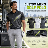 Polo de golf imprimé graphique en gros pour hommes, en jersey polyester élasthanne, anti-humidité, à manches courtes, chemise de sport, vêtements décontractés OEM