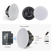 Haut-parleur de plafond actif sans fil 60W WiFi 2.4G 5G BT Airplay Multi-room DLNA avec amplificateur intégré