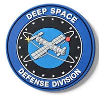 Patch PVC 2D personnalisé, design spatial rond, pour vêtements d'extérieur, casquettes et sacs à dos