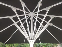 Grand Parapluie Commercial Carré en Aluminium de 5x5m Pliable Imperméable Anti-UV pour Mobilier d'Extérieur Hôtels Cours Parcs