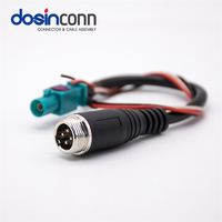 Câble d'assemblage de connecteur de moulage M12 mâle 5 broches vers prise mâle Fakra C pour système de commande de conduite