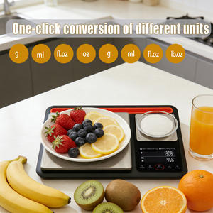 เครื่องชั่งครัวดิจิตอลแบบมีไฟพื้นหลัง LCD ขนาด 10 กก. สำหรับชั่งอาหาร - เครื่องชั่งอาหารอิเล็กทรอนิกส์ทรงสี่เหลี่ยมพร้อมการวัดที่แม่นยำ - Product Image 6