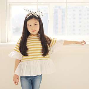 เสื้อยืดโปรโมชั่นลายทางขาวดำสำหรับเครื่องถักไหมพรมขายส่ง - Product Image 1