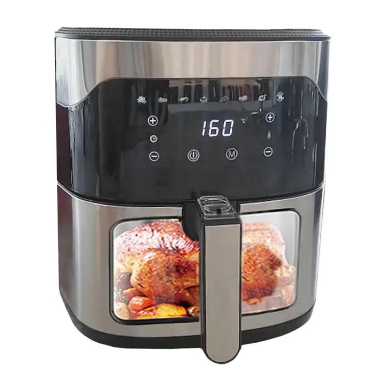 Prezzo di fabbrica 8L Visual Smart friggitrice in acciaio inox Touch Screen tostapane forno senza olio friggitrice ad aria