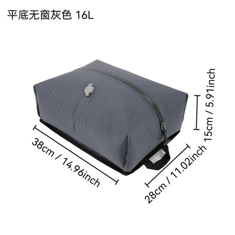 Flat bottom windowless gray 16L