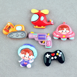 Assortiment de breloques <span class=keywords><strong>d</strong></span>écoratives en résine à dos plat pour téléphones, sacs, chapeaux, chaussures, vêtements, accessoires capillaires, lettres, plantes, fruits, cœurs, océan - Product Image 3