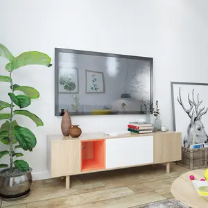 Fashion simple panel TV cabinet square color tv stand for living room furniture Nordic style storable economical mesa de tv