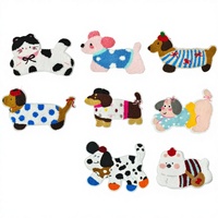 JXANRY Patchs en tissu brodés motif dessin animé mignon, chiens et chats, pour panier décoratif, toutes saisons, DIY