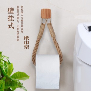Gancho de Cuerda de Cáñamo para <span class=keywords><strong>Papel</strong></span> Higiénico, Hilo de Algodón Tejido, Regalo de Vacaciones, Madera Maciza Tejida a Mano, Artesanía de Haya - Product Image 1