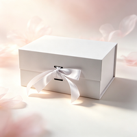 Boîtes d'emballage en carton pliables personnalisées avec ruban et nœud magnétique, boîtes cadeaux pliables de style livre pour emballages de luxe
