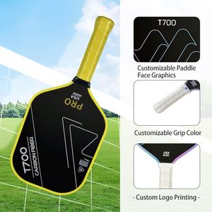 Pala de Pickleball de Fibra de Carbono T700 con Superficie de Textura Mate Tejida, Núcleo de Panal de PP, Alta Fricción para Control de Giro Profesional OEM - Product Image 3