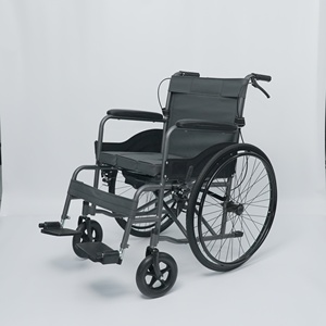 Silla de Ruedas Manual Plegable de Acero al Carbono de Alta Calidad con Diseño de Inodoro para Personas Mayores - Product Image 2