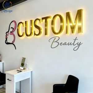 Biển hiệu chữ nổi LED thiết kế miễn phí, chiếu sáng phí<span class=keywords><strong>a</strong></span> sau, tùy chỉnh quảng cáo ngoài trời trong nhà, chữ nổi 3D thương hiệu doanh nghiệp, logo vàng - Product Image 6