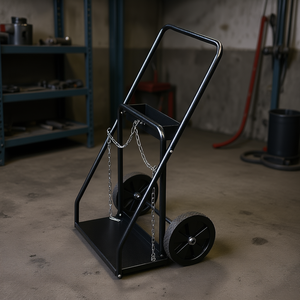 Carrito para Cilindros de Soldadura con 10 Ruedas Sólidas, Capacidad de 440 Libras, Estructura Metálica para Tanques de Oxígeno y Acetileno - Product Image 2