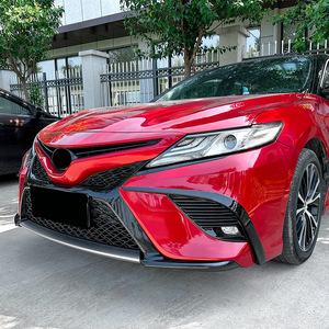 Toyota Camry 8th Gen 2018-2020 Sport Front Wind Vane Decals Piano Black Carbon Fiber Texture Adhesive Car Exterior Modification - Product Image 1