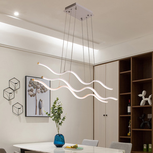 Nouveau design en gros acrylique <span class=keywords><strong>vague</strong></span> led pendentif lumière moderne lampe suspendue lumière <span class=keywords><strong>lustre</strong></span> pour hôtel restaurant - Product Image 4