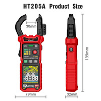 HABOTEST HT205A Pince ampèremétrique True RMS 600A AC/DC Testeur de courant et de tension Détection de fréquence NCV 6000 comptes Affichage rétroéclairé CAT