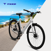 Vélo électrique de ville TXED Factory 36V 250W avec moteur arrière, pédalage assisté, double batterie, 3 vitesses et freins hydrauliques