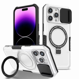 เคสกันกระแทกแบบเลื่อนปิดกล้อง รุ่นฮิตปี 2023 สำหรับ iPhone 17 14PRO และ Samsung S23 พร้อมห่วงจับและขาตั้ง รองรับการชาร์จไร้สายแบบแม่เหล็ก - Product Image 6