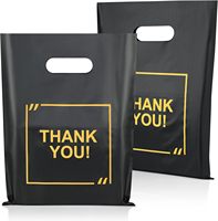 Sacs de courses en plastique découpés à l'emporte-pièce, extra épais, brillants, en PEHD recyclable, imprimés flexo, avec fermeture zip, logo « Merci » personnalisé, sacs promotionnels