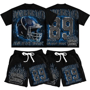 Bộ đồ hai mảnh thiế<span class=keywords><strong>t</strong></span> kế oversized, chấ<span class=keywords><strong>t</strong></span> liệu cotton vintage, kiểu dáng hộp, in hình, tay áo trễ vai, giặ<span class=keywords><strong>t</strong></span> acid nặng, kiểu dáng độc đáo - Product Image 4