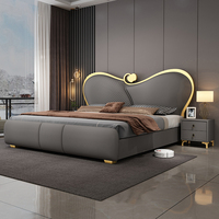 Lit Double Luxueux et Créatif, Moderne et Simple, Cadre de Lit en Bois Massif, Lit King Size, Lit Queen Haut de Gamme, Ensemble de Meubles de Chambre à Coucher