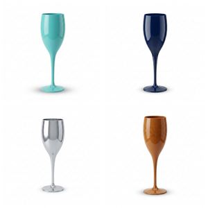Ensemble de verres à vin en plastique incassable avec logo personnalisé, colorés, 175 ml, réutilisables, résistants aux chocs, en Tritan sans BPA, pour le camping - Product Image 1