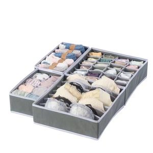 Clothing Organizer Drawer Style Fabric Sock Underwear Storage Box Foldable Compartmentalized Rectangular Home Wardrobe Use - Product Image 2