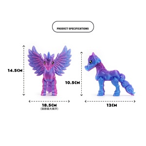 Figura de Pegaso Impresa en 3D con Tecnología PLA de Feeron, Caballo Alado con Degradado Morado Articulado, Juguete de Animal Mítico, Opción de Logotipo Personalizado, Único - Product Image 3