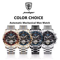 POEDAGAR Luxus Herren uhren Mode Automatische Mechanische Uhr für Mann Saphir Spiegel Wasserdichte Uhren