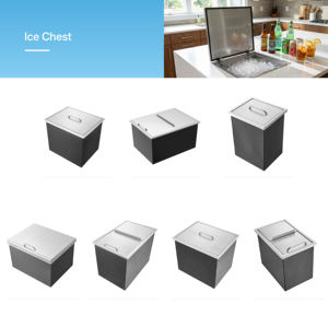 Bac à glace encastrable commercial en acier inoxydable de 18"<span class=keywords><strong>L</strong></span> x 12"W x 14.5"H avec couvercle coulissant pour cuisine extérieure et bar - Product Image 6