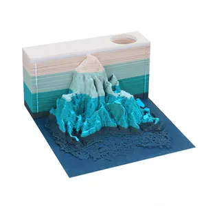 Yeni ürünler 3D not defteri doğum günü hediyesi kağıt sanat Alps heykel hatıra kraft el işi kağıdı kesim levhalar Alps şekli 3D not defteri