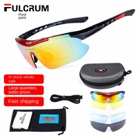 Lunettes de cyclisme polarisées en PC pour le sport, ensemble de cinq verres avec demi-monture légère, idéales pour la course et le cyclisme en extérieur