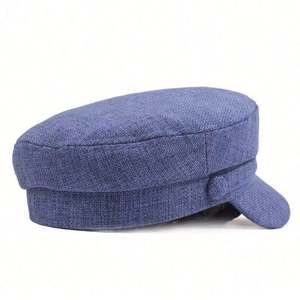 Chapeau de soleil décontracté pour femme, style béret, en lin imitation respirant, idéal pour le printemps, l'été et l'automne, pour le quotidien, le sport et la plage - Product Image 5