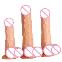 Dildo realista de brinquedo sexual feminino, brinquedo sexual barato para mulheres, pênis com forte sucção