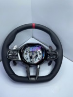 Volant en cuir blanc avec garniture en carbone pour BMW F10 F20 F30 F31 F32 M3 F80 M4 F82 M2 F87 E70 E90 E92