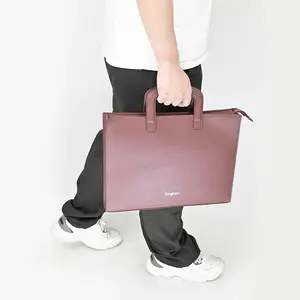 出張用の売れ筋耐久性のある本革ブリーフケースバッグ多機能ラップトップバッグ